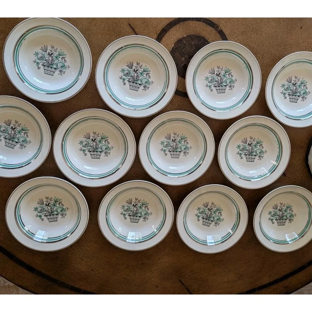 Vintage 1941 Taylor Smith Taylor 8414 Dinnerware Set – 90+ Pcs Basket of Flowers